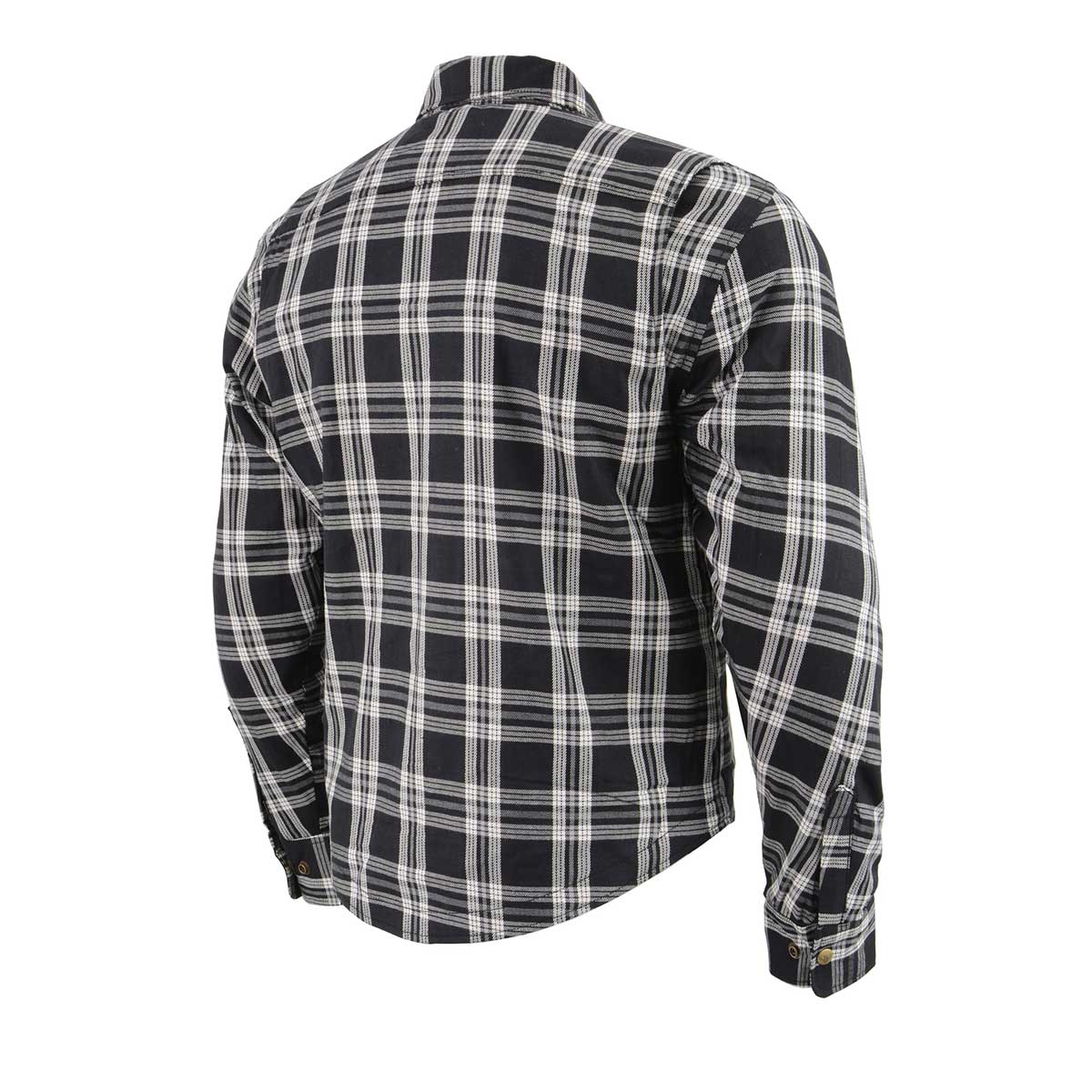 Men's Plaid Flannel Biker Shirt with CE Approved Armor - Reinforced w/ Aramid Fiber