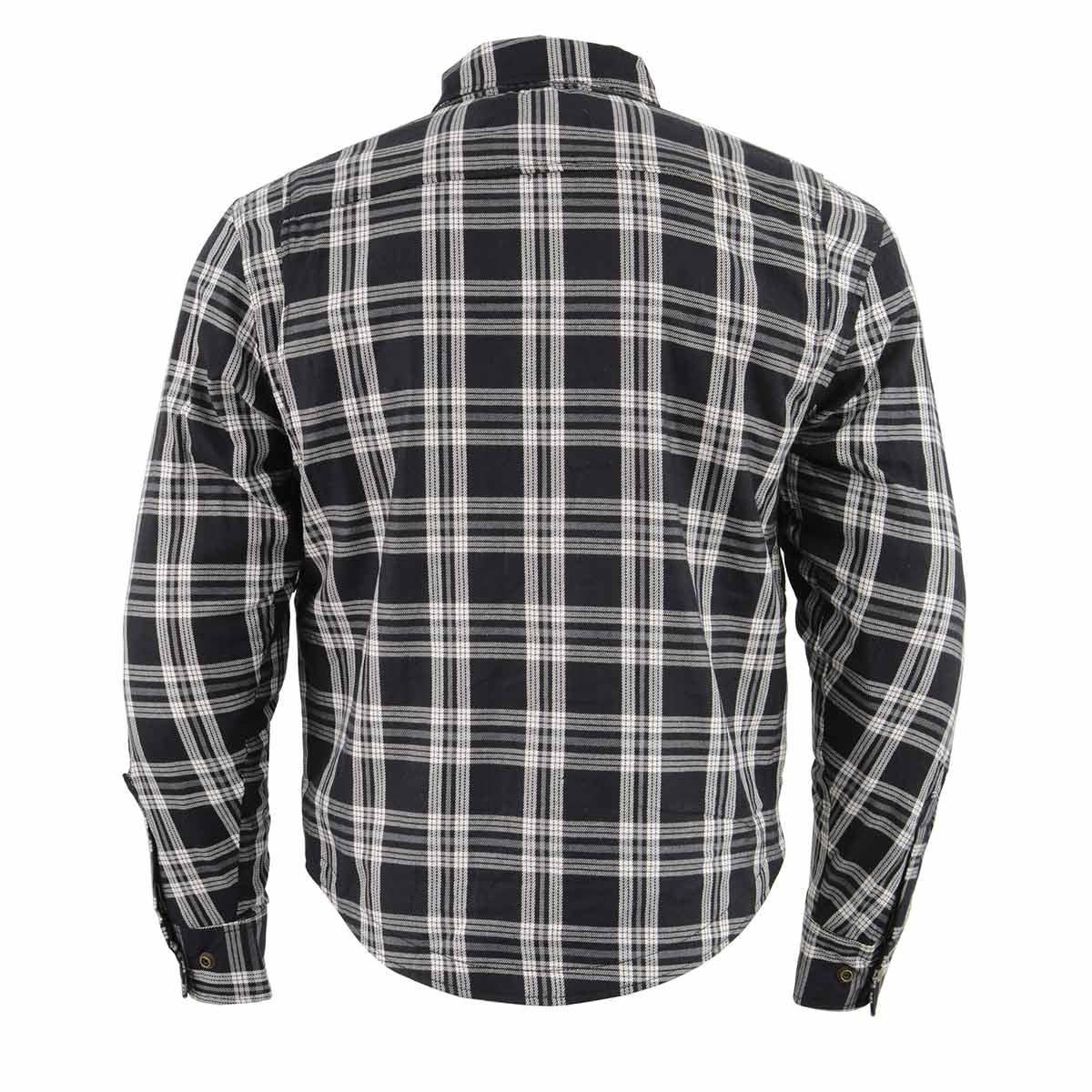 Men's Plaid Flannel Biker Shirt with CE Approved Armor - Reinforced w/ Aramid Fiber