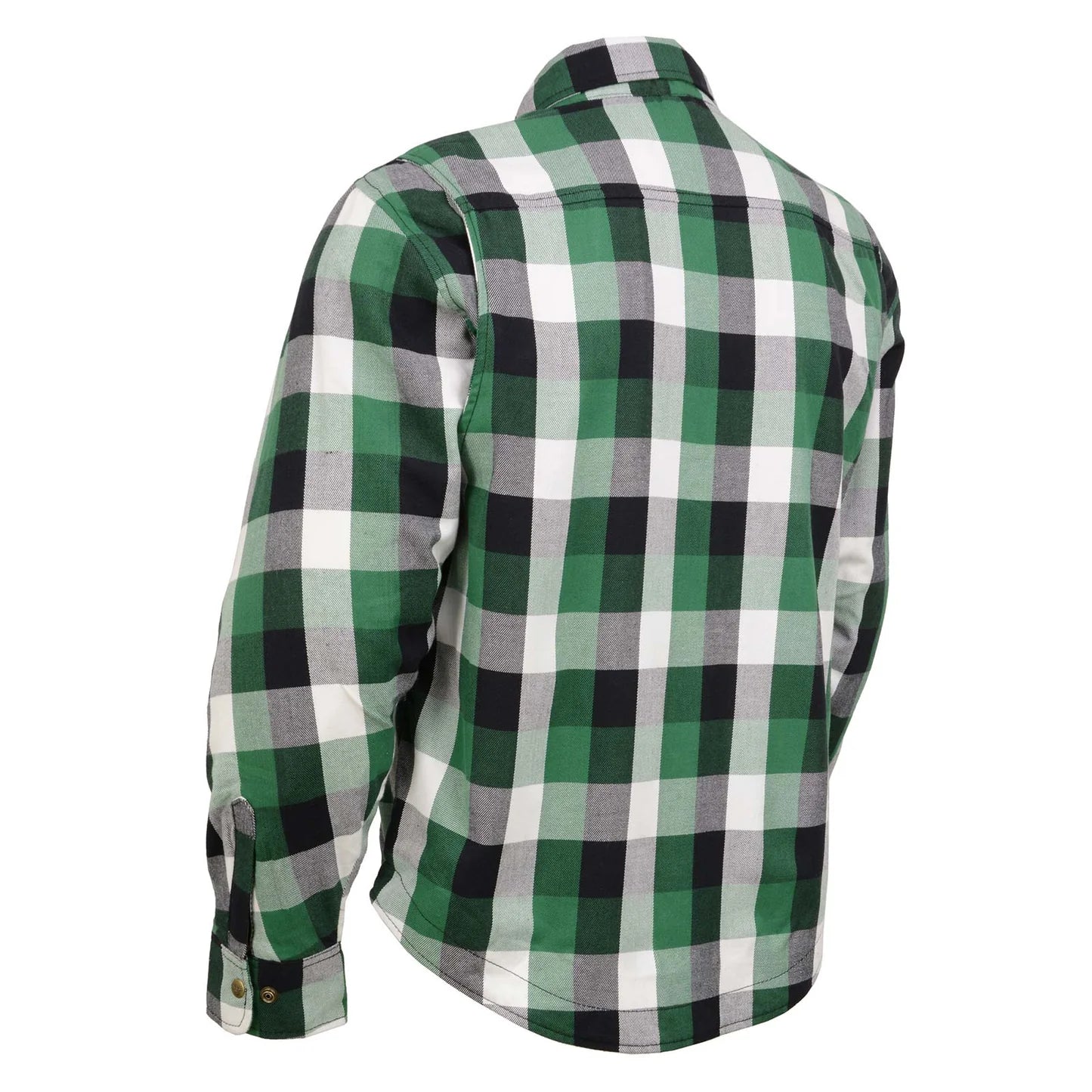 Men's Plaid Flannel Biker Shirt with CE Approved Armor - Reinforced w/ Aramid Fiber