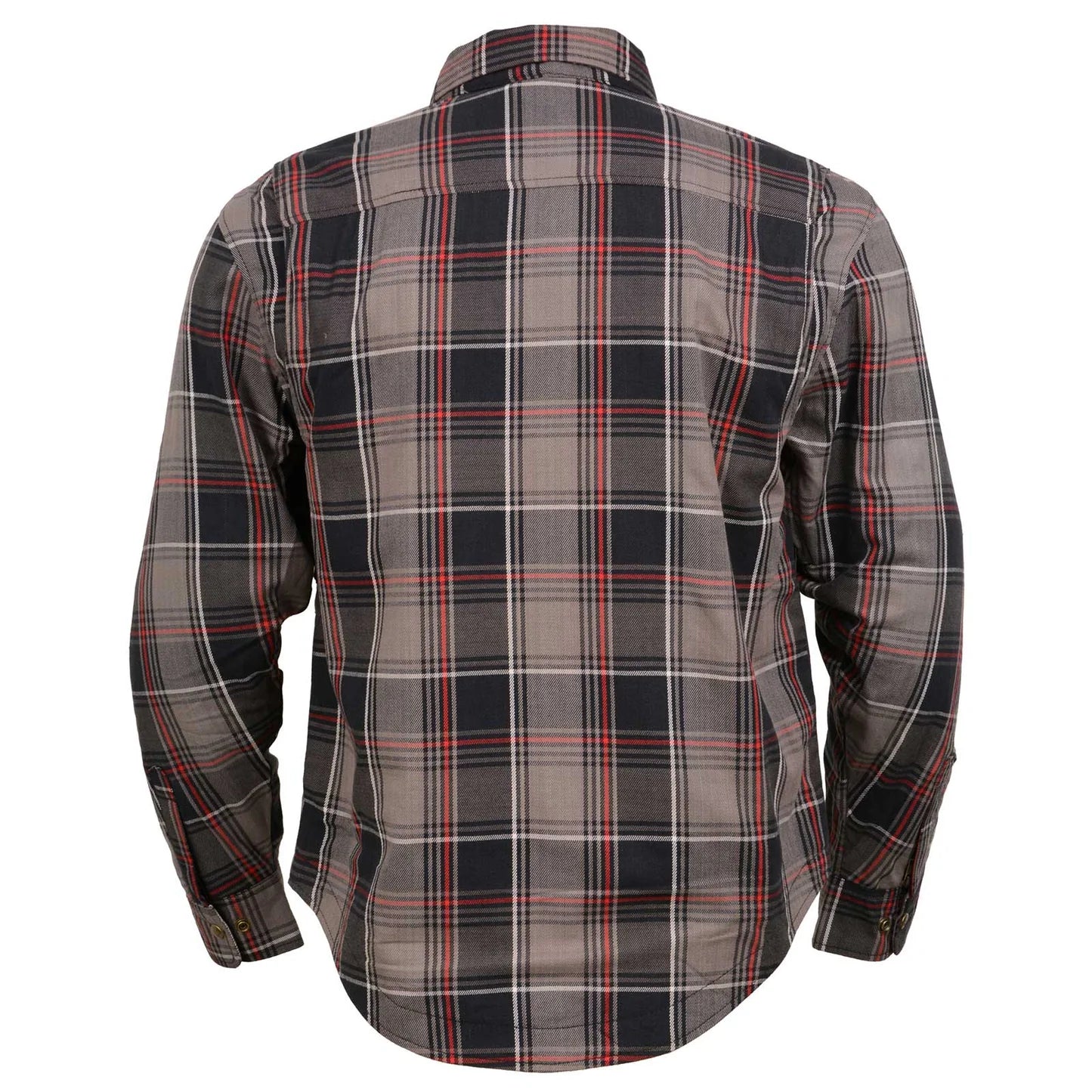 Men's Plaid Flannel Biker Shirt with CE Approved Armor - Reinforced w/ Aramid Fiber