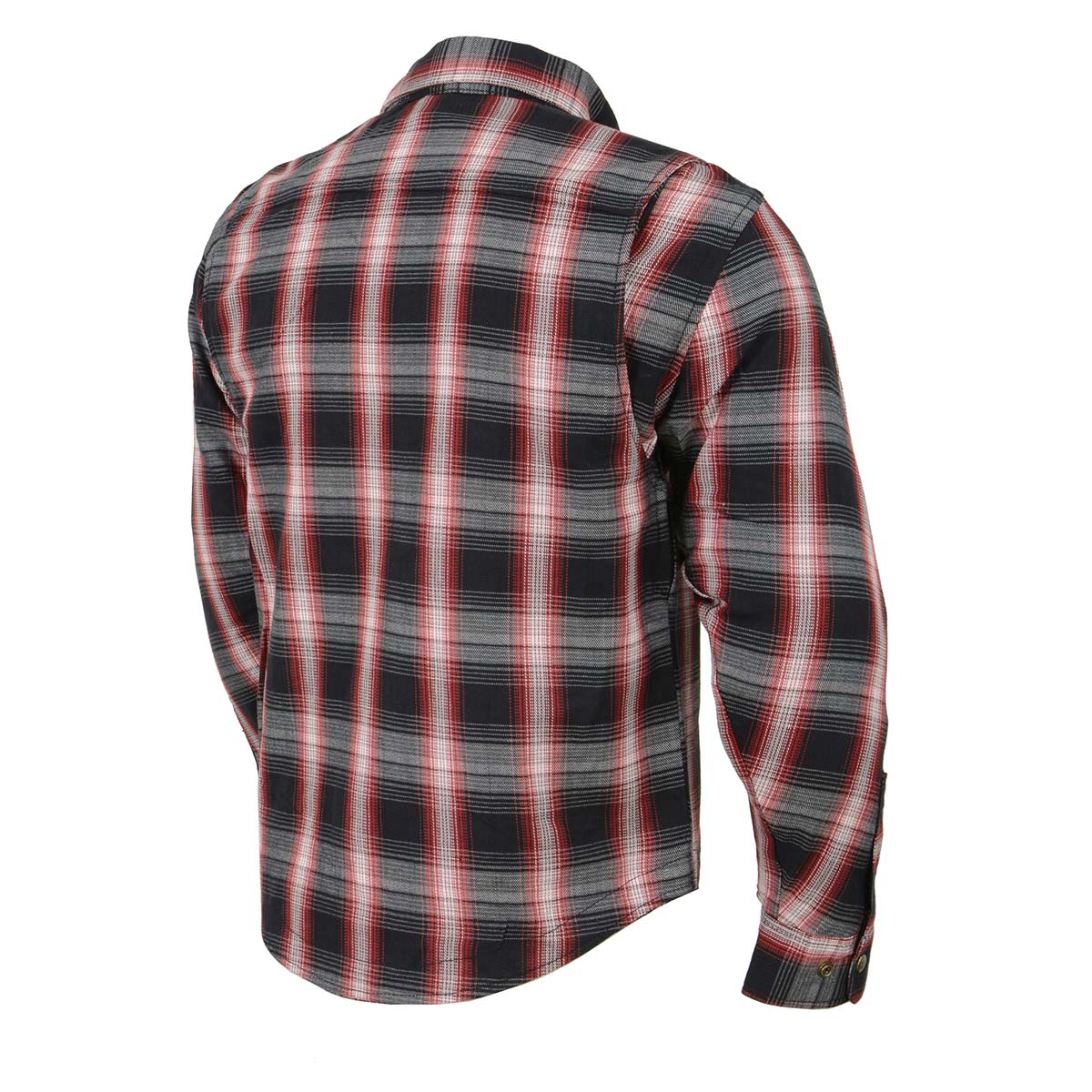 Men's Plaid Flannel Biker Shirt with CE Approved Armor - Reinforced w/ Aramid Fibers