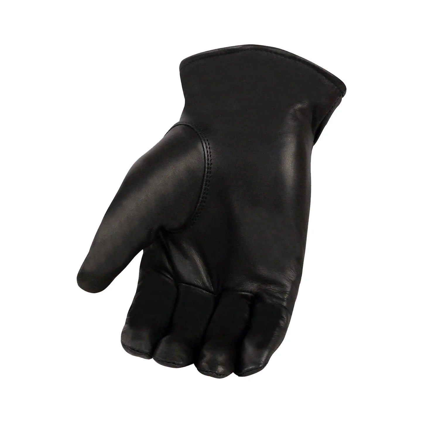 Men's Black Leather Thermal Lined Gloves with Cinch Wrist