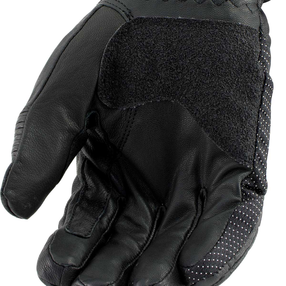 Men's Black Breathable ‘Gauntlet’ Leather Gloves