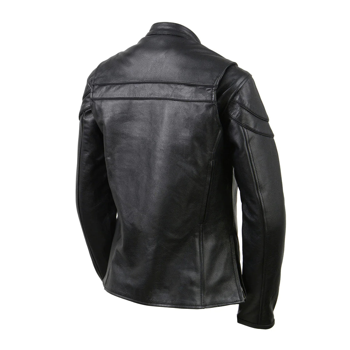 Ladies Black Sporty Scooter Crossover Leather Jacket