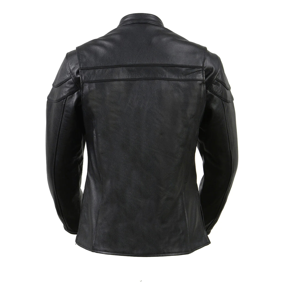 Ladies Black Sporty Scooter Crossover Leather Jacket