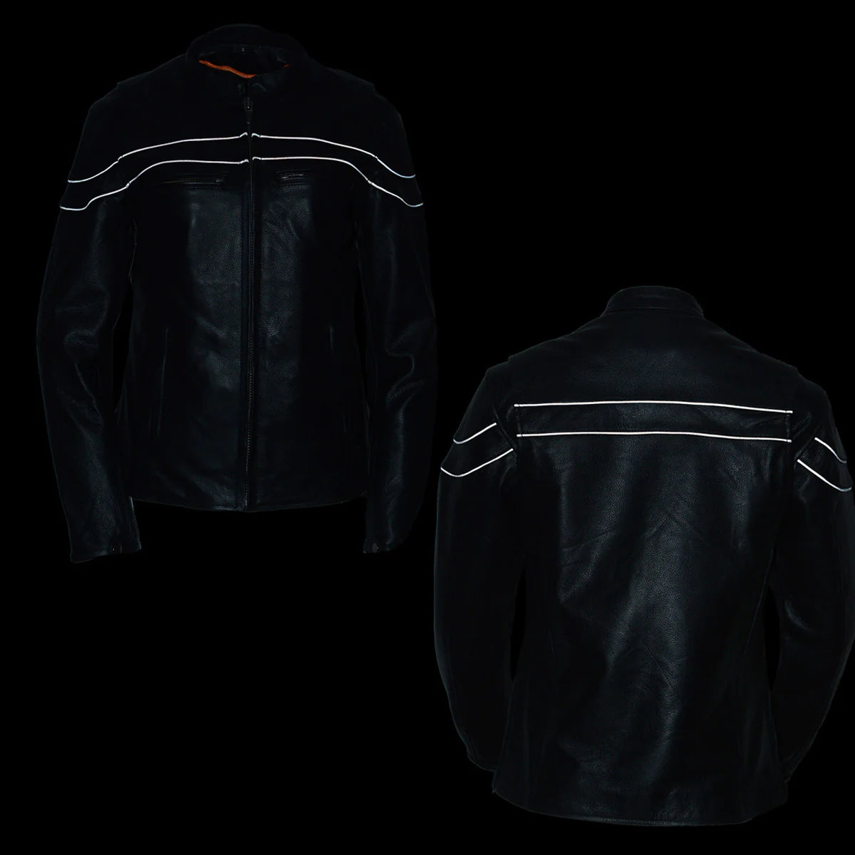 Ladies Black Sporty Scooter Crossover Leather Jacket