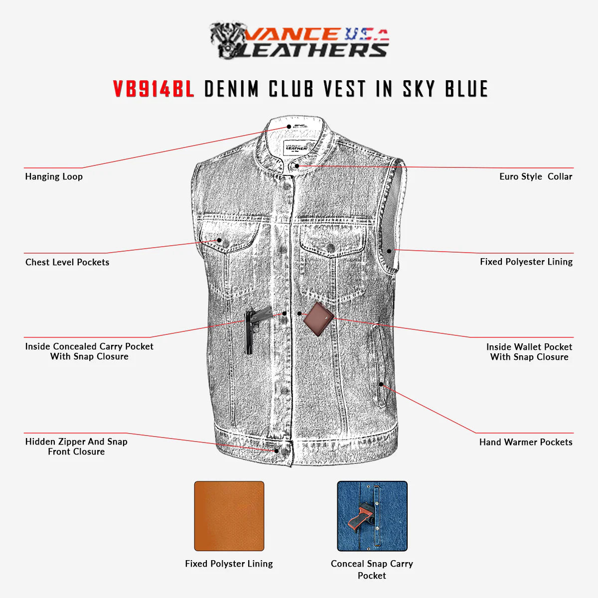 Denim Club Vest in Blue