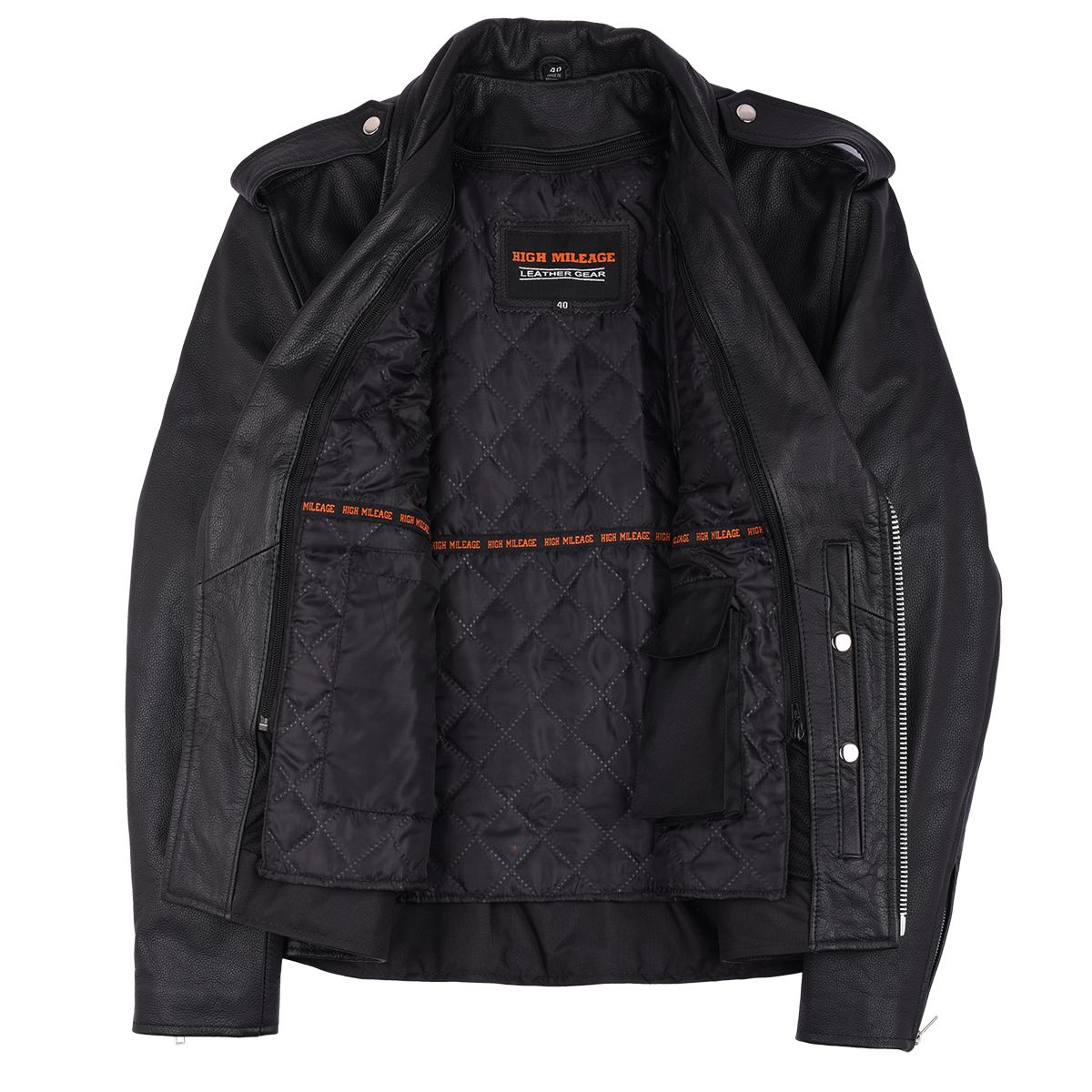 SILVER EAGLE EMBOSSED CLASSIC BIKER JACKET