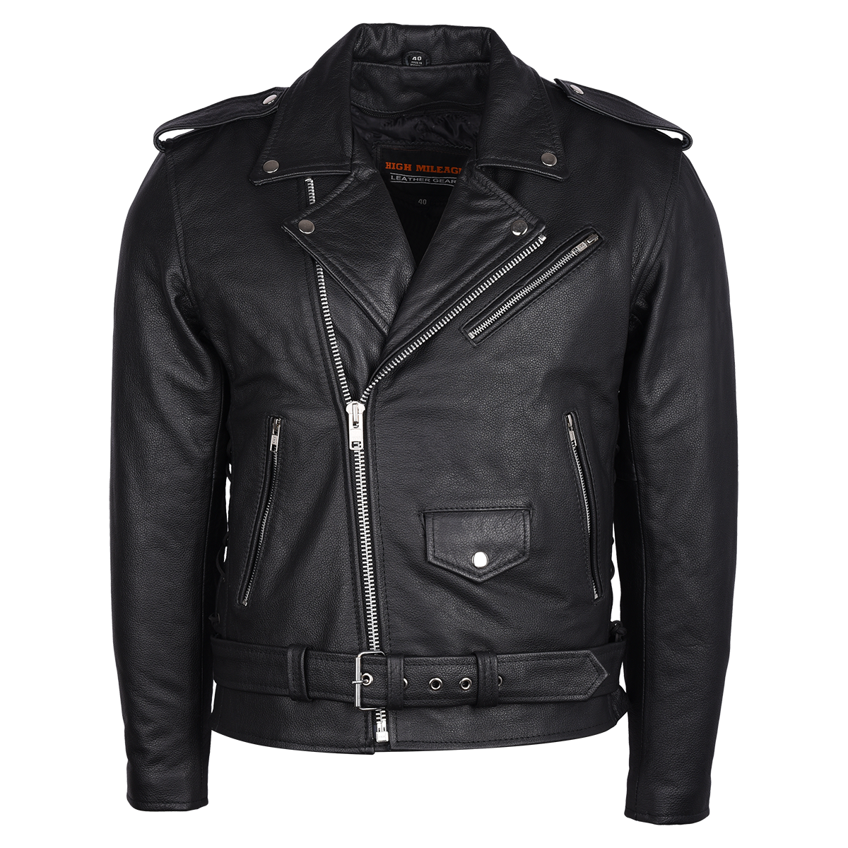 SILVER EAGLE EMBOSSED CLASSIC BIKER JACKET