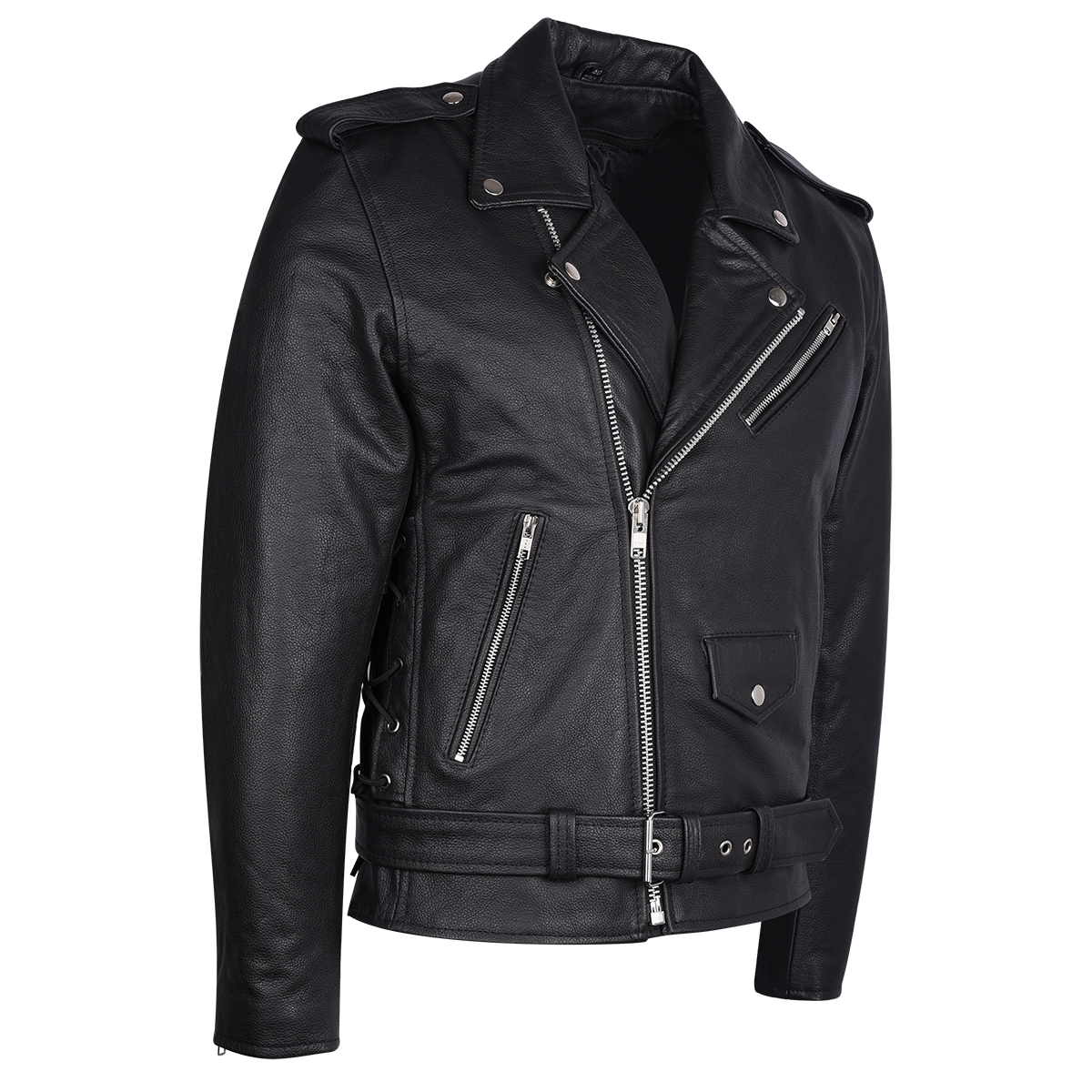 SILVER EAGLE EMBOSSED CLASSIC BIKER JACKET