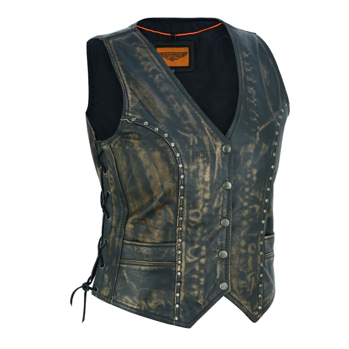 Women's Brown Studded Vest
