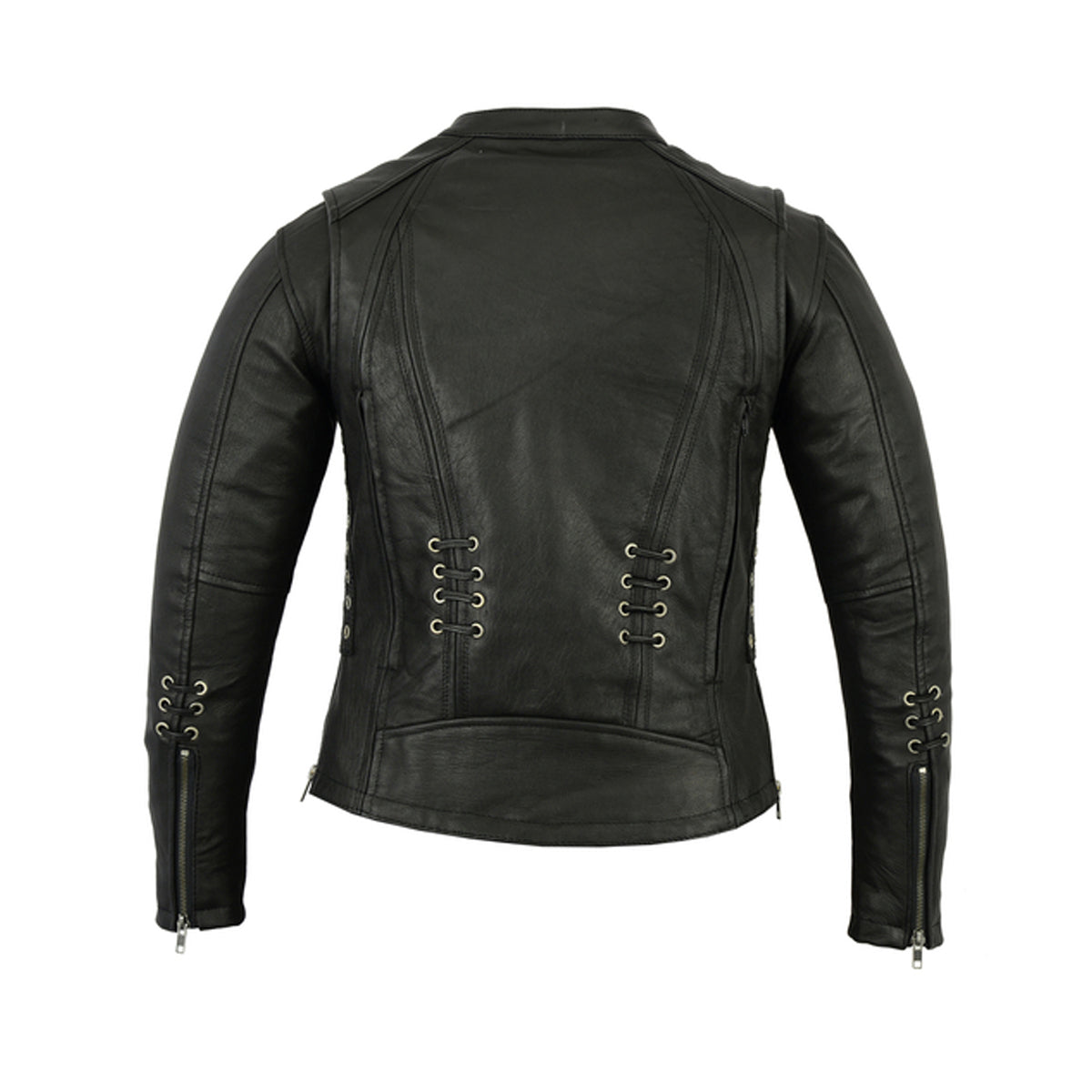 WOMEN'S STYLISH JACKET WITH GROMMET AND LACING ACCENTS