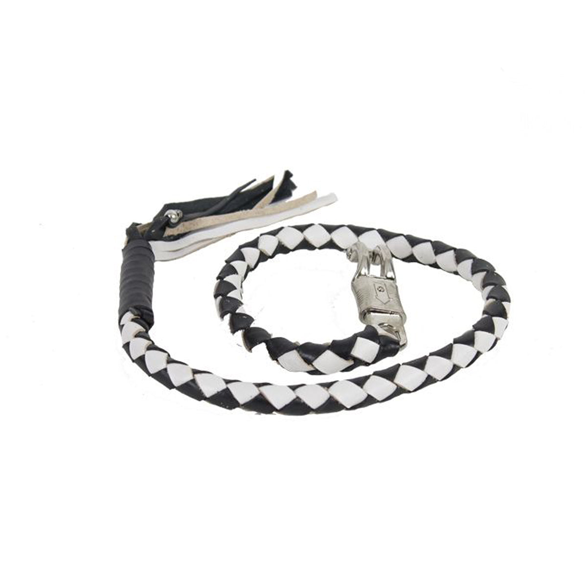 2" Black & White Get Back Whip for Motorcycles