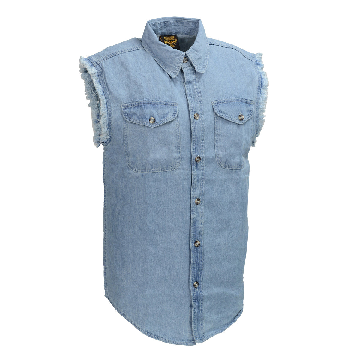 Men’s Blue Lightweight Sleeveless Denim Shirt