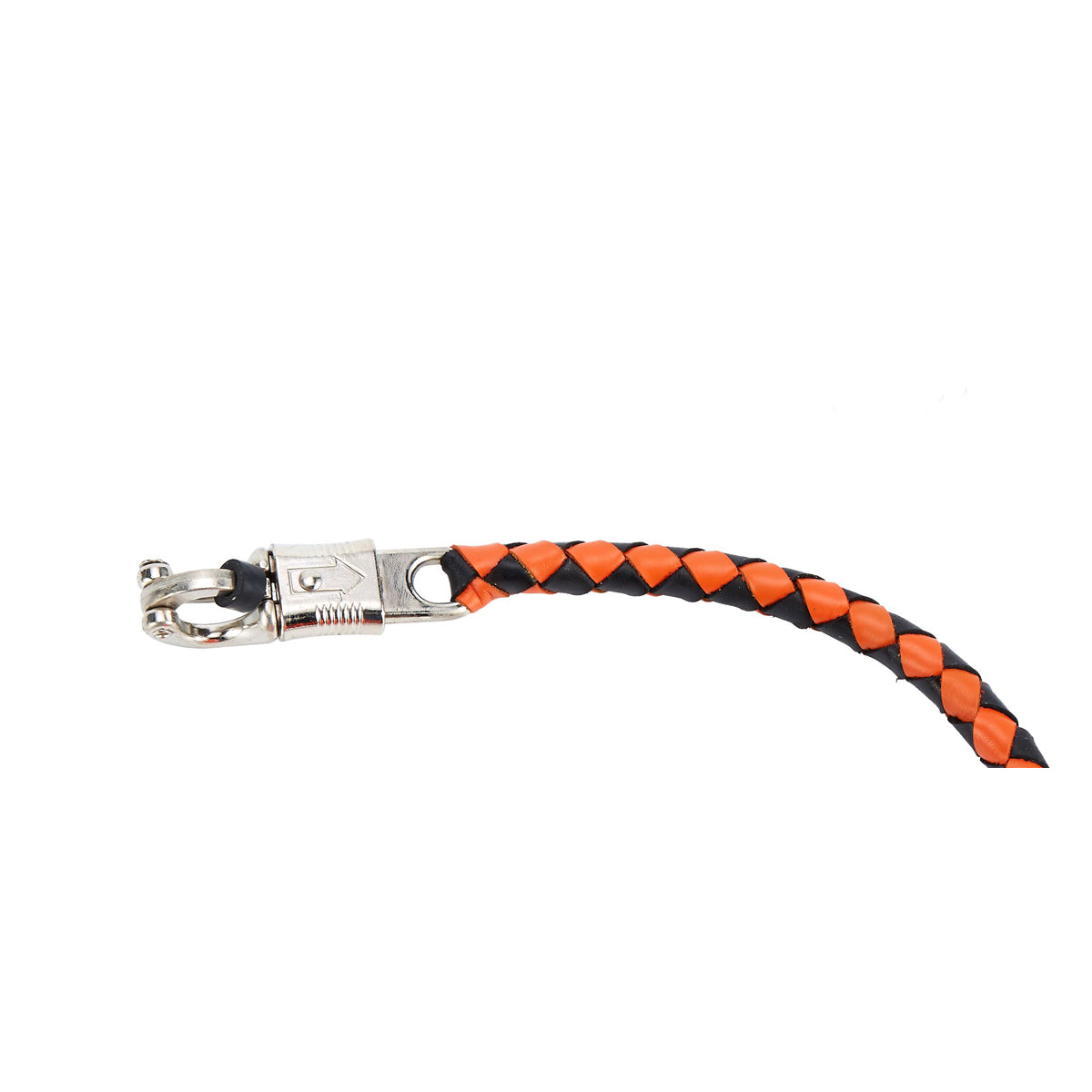 Black And Orange Fringed Get Back Whip With White Pool Ball