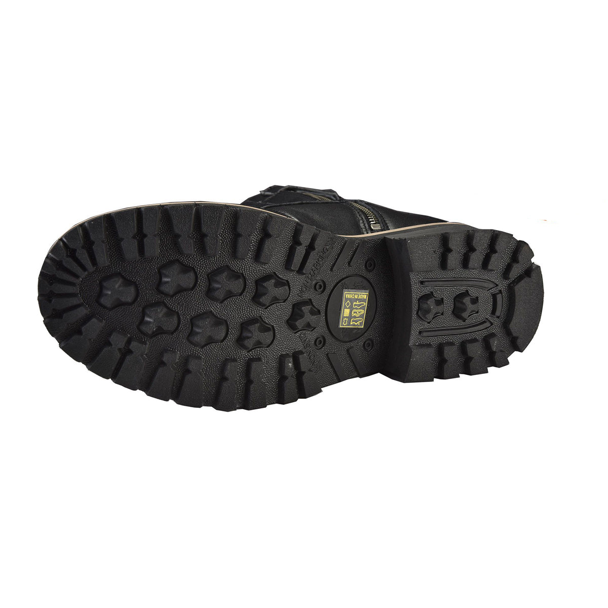 Men's Leather Motorcycle Boots Zipper And Lace-Up By Milwaukee Riders