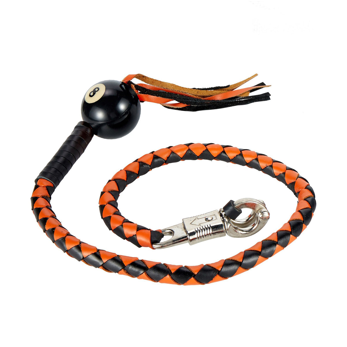 Black And Orange Fringed Pool Black Ball8 Get Back Whip