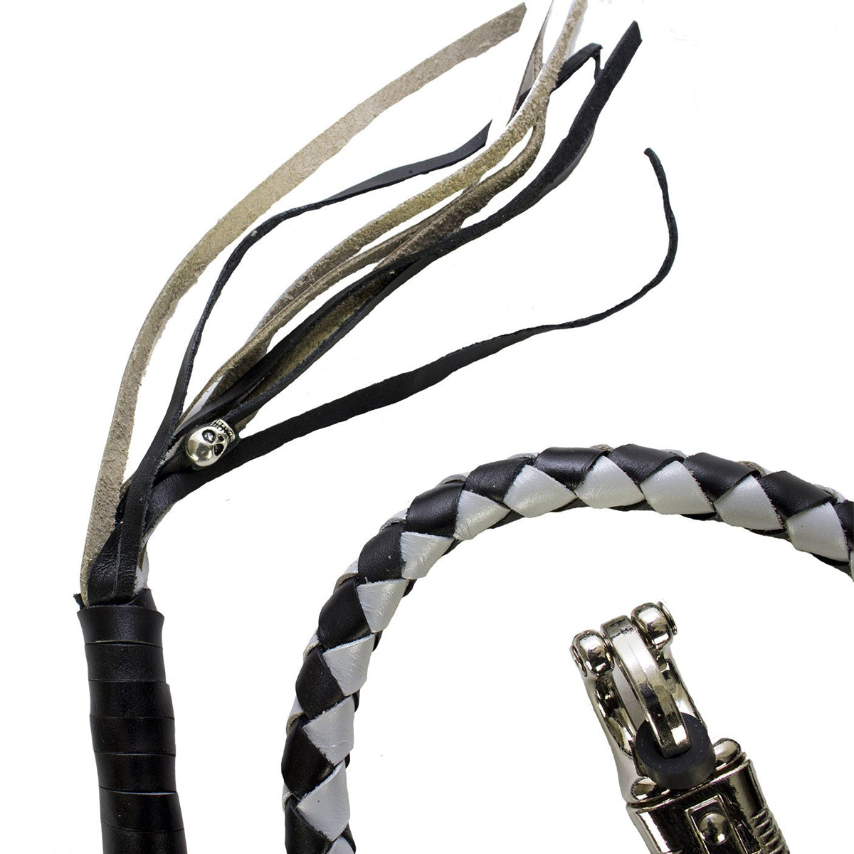 Black and Silver Hand-Braided Leather Get Back Whi