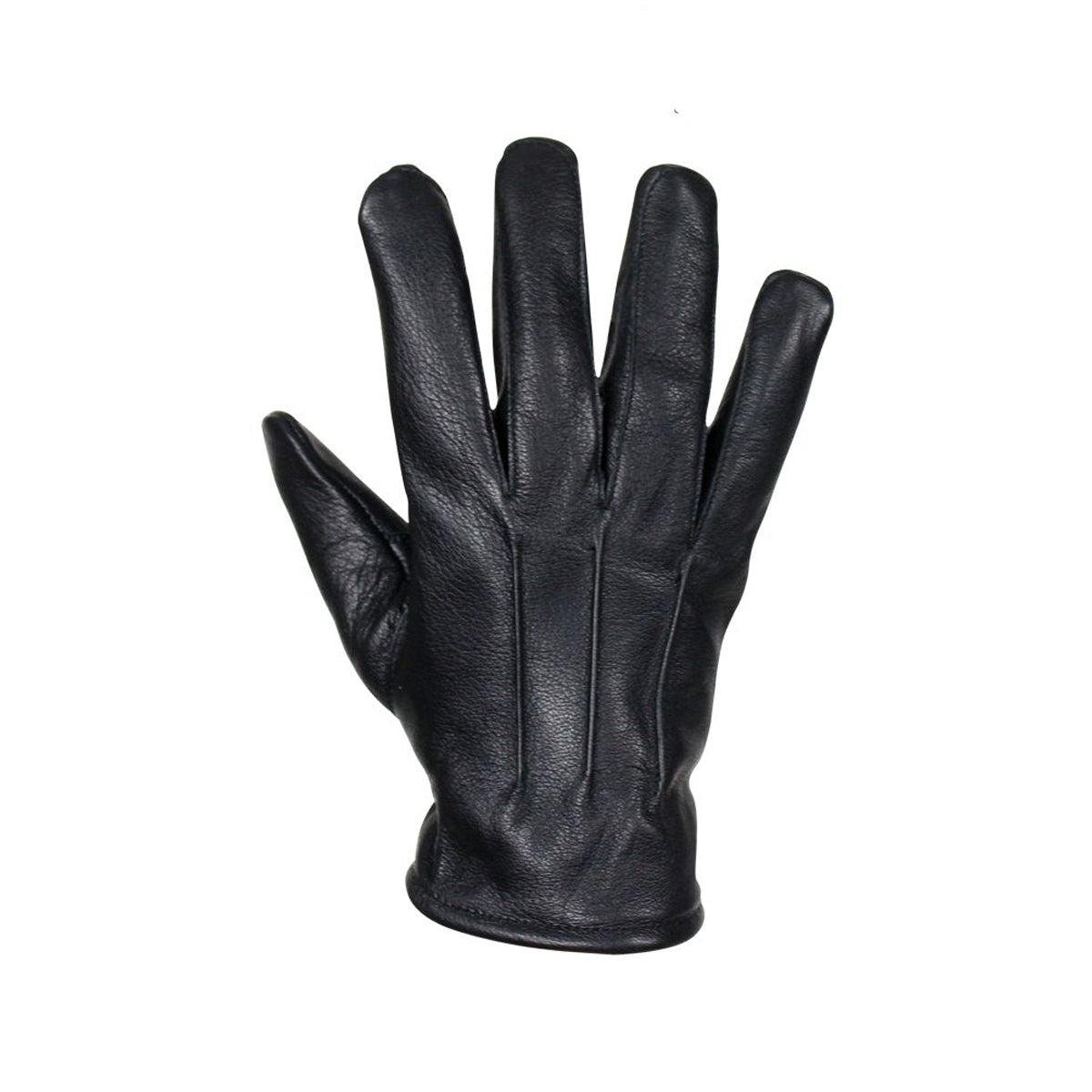 Deer Skin Leather Gloves W/ Slits - Black