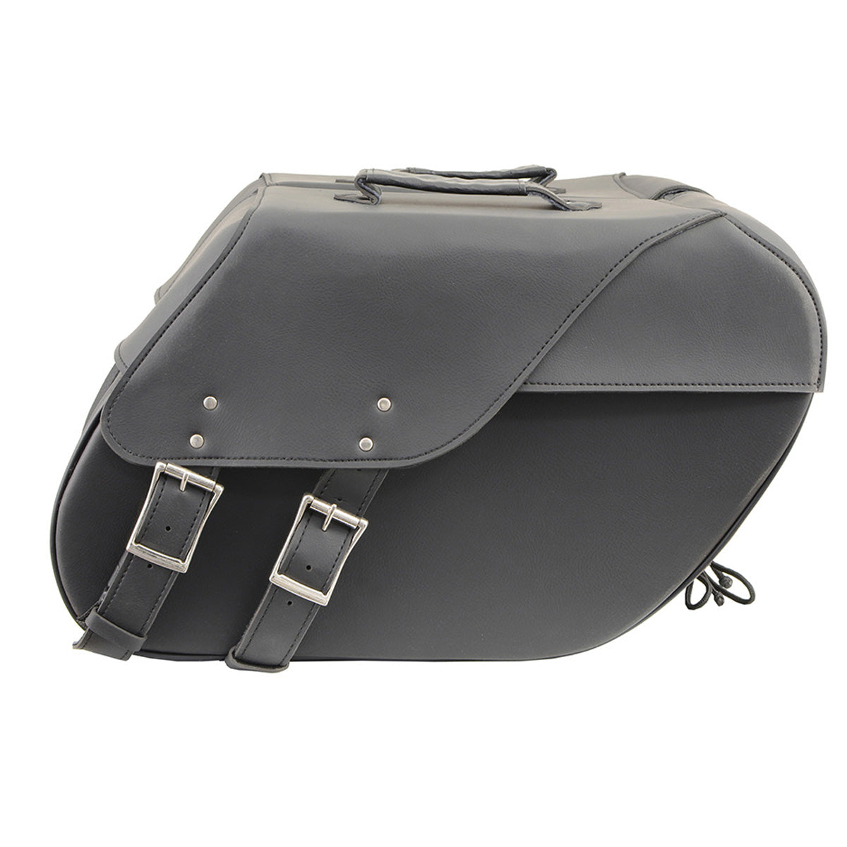 Black Large Zip-Off PVC Slanted Throw Over Saddlebags