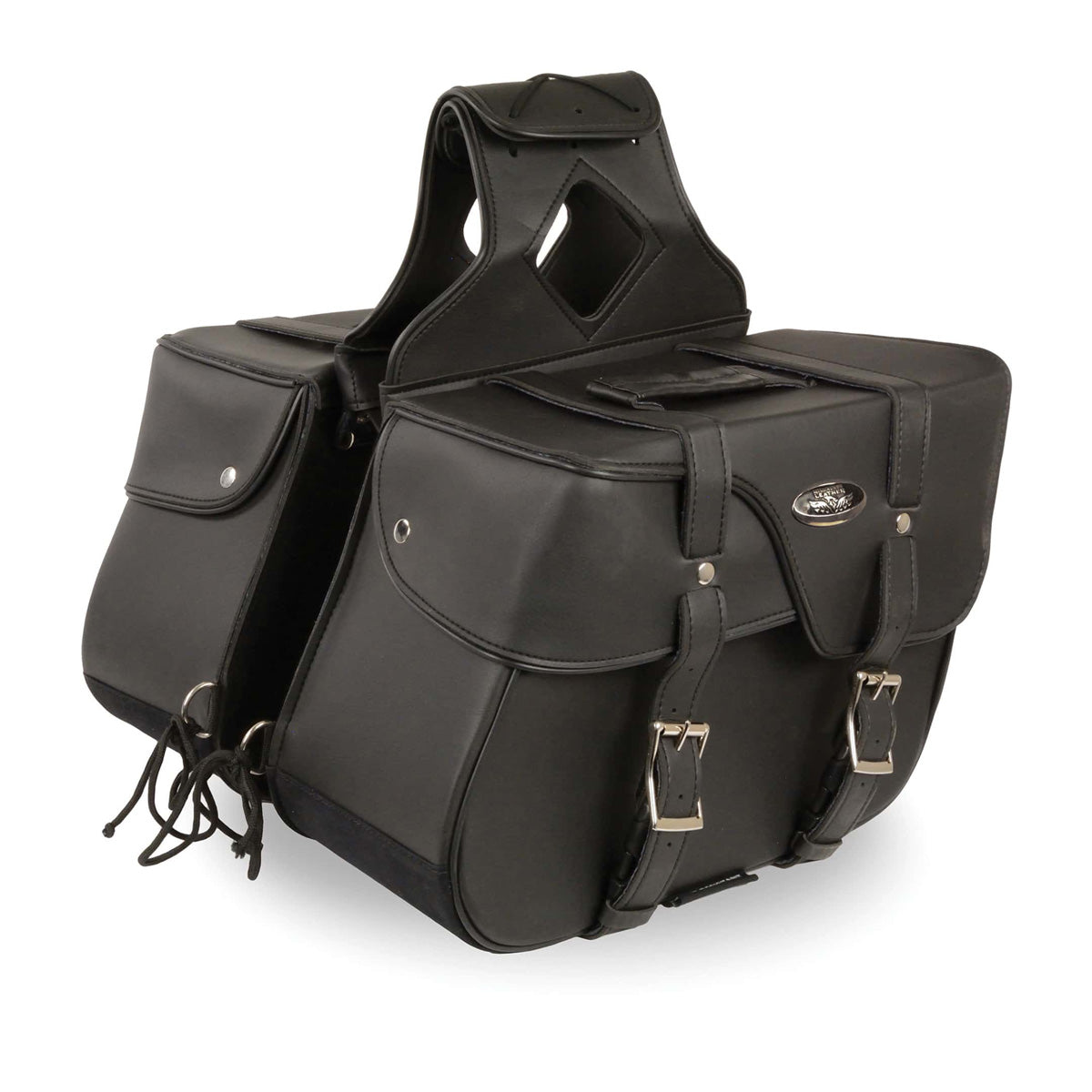 Zip-Off PVC Extended Flap Throw Over Saddle Bag (15X11X7X21)