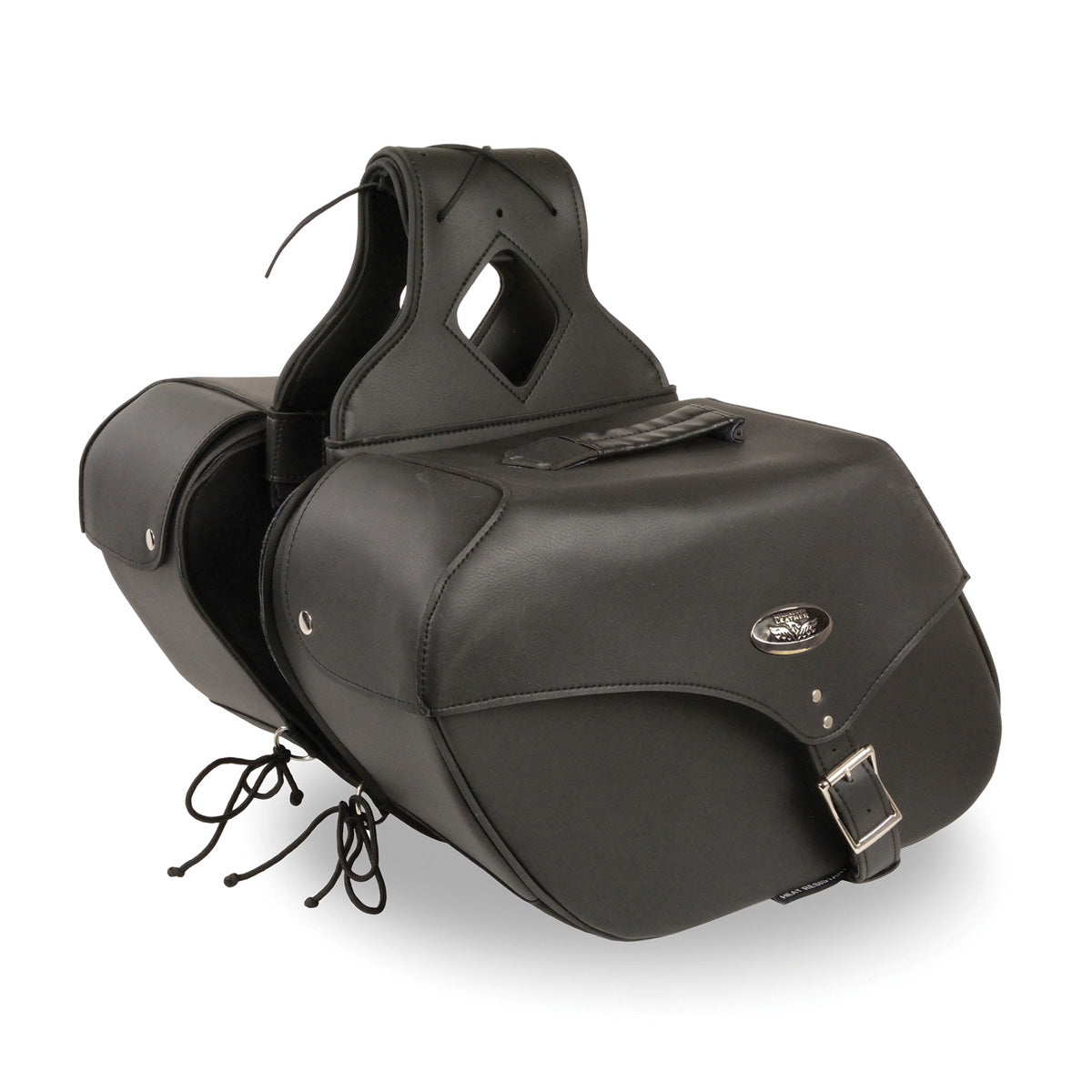 Large Zip-Off Single Strap PVC Throw Over Saddle Bag (16X11X6X22)