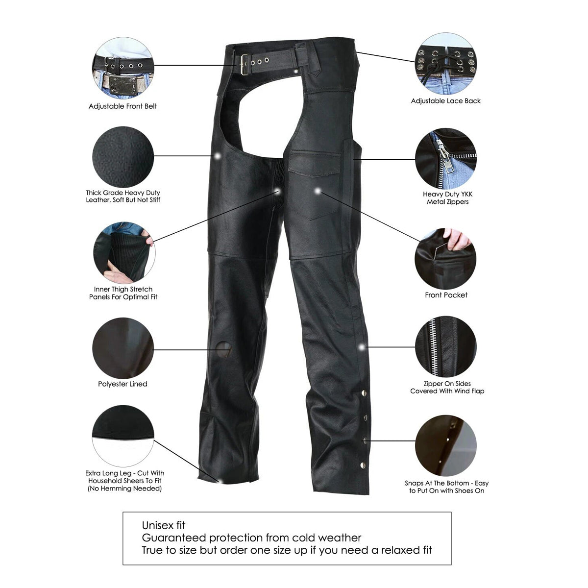 CLASSIC BIKER LEATHER CHAPS