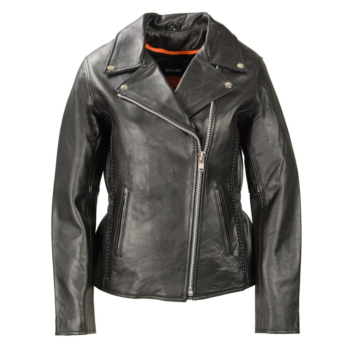 Ladies Black Braided Jacket with Studded Back and Gun Pockets