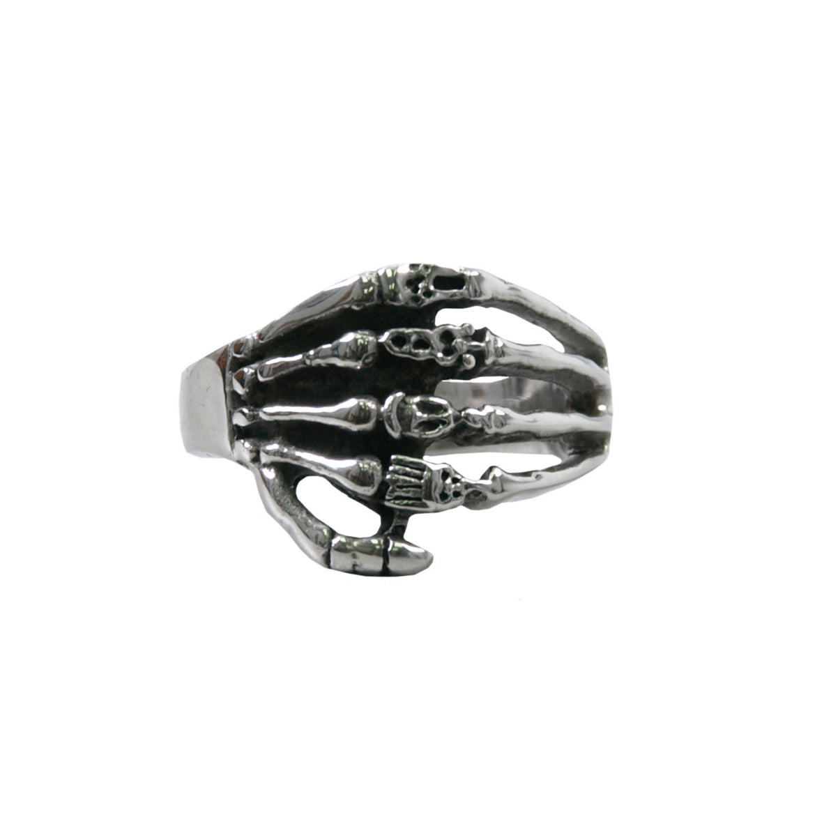STAINLESS STEEL MEN'S SKELETON HAND RING
