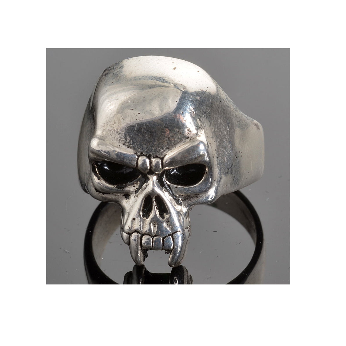 STAINLESS STEEL MEN'S VAMPIRE SKULL RING