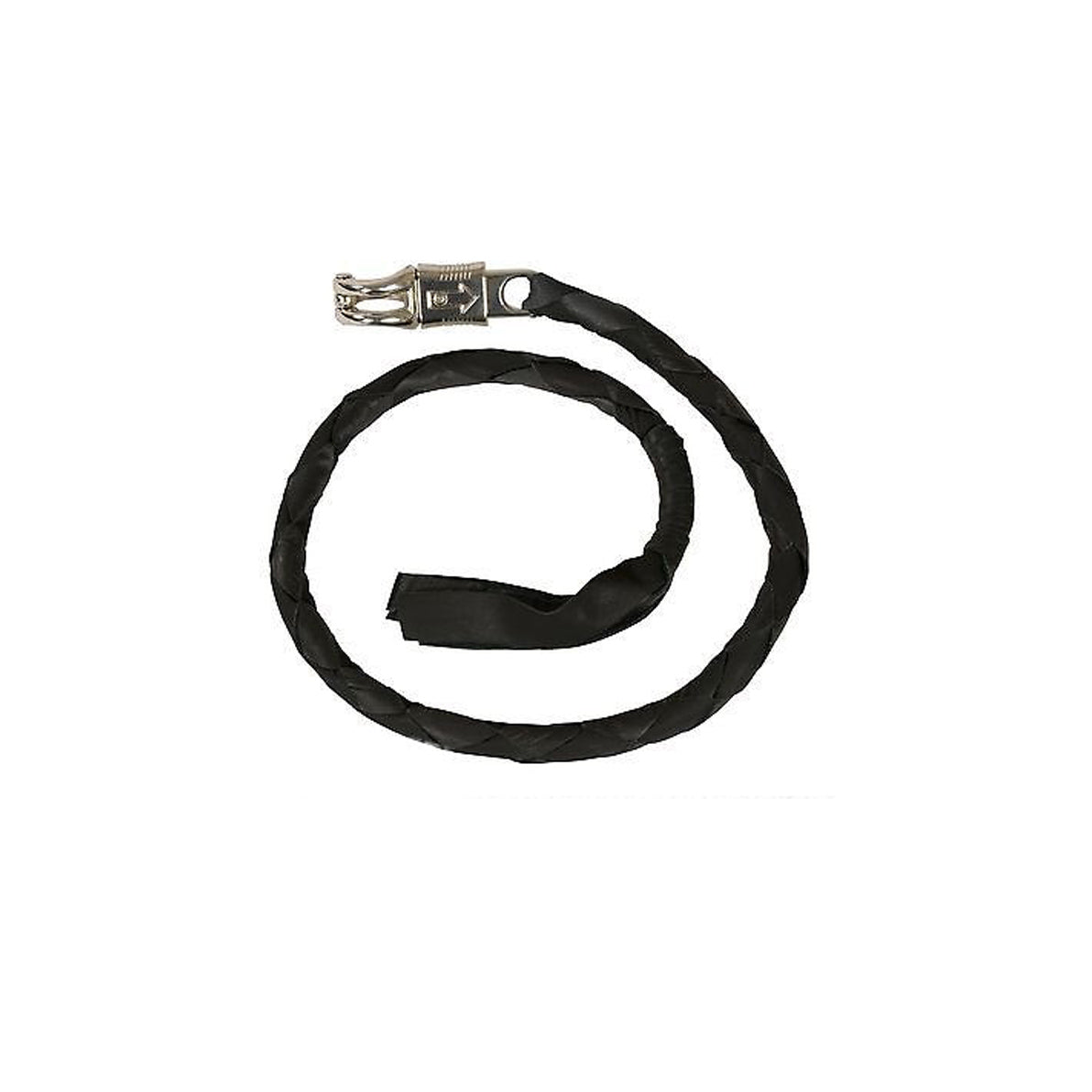 MOTORCYCLE 39" BLK BRAIDED BIKER OLD SCHOOL REAL LEATHER WHIP GREAT QUALITY