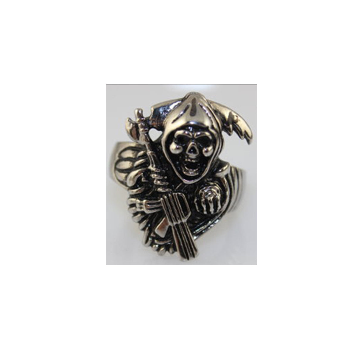 STAINLESS STEEL MEN'S GRIM REAPER RING