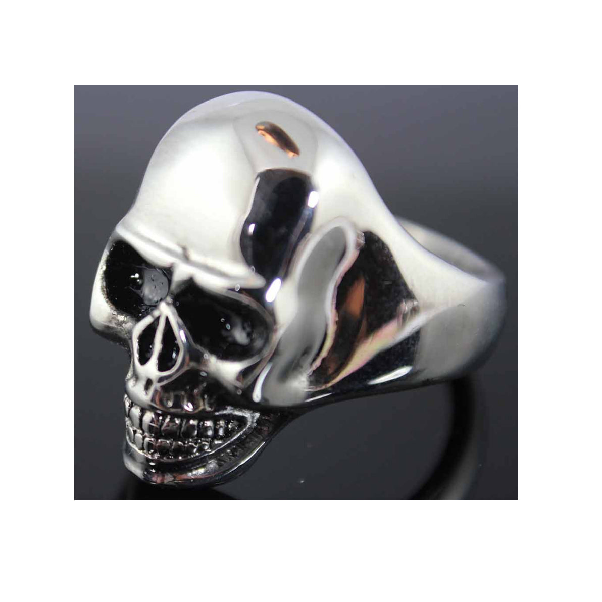 STAINLESS STEEL MEN'S LARGE SKULL RING