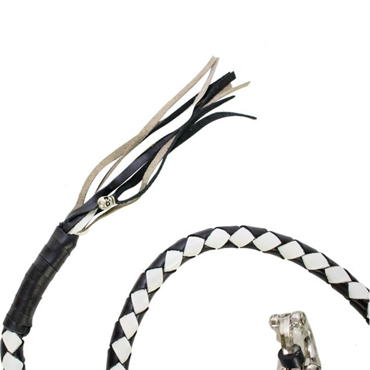 50" Inch Long Black And White Get Back Whip