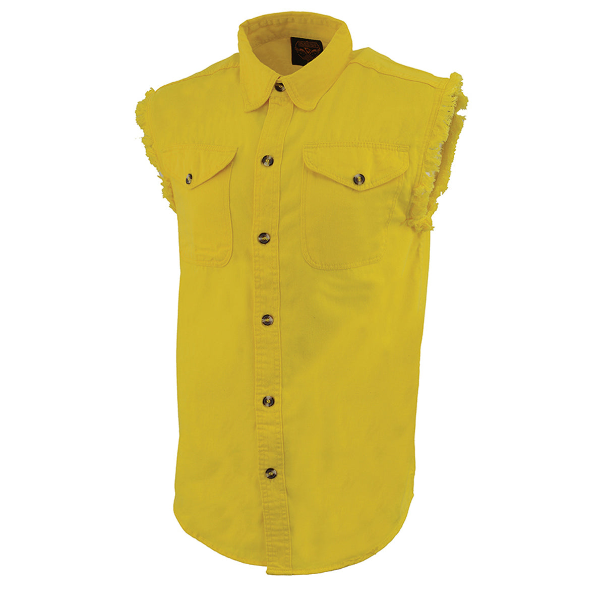 Men’s YELLOW Lightweight Sleeveless Denim Shirt