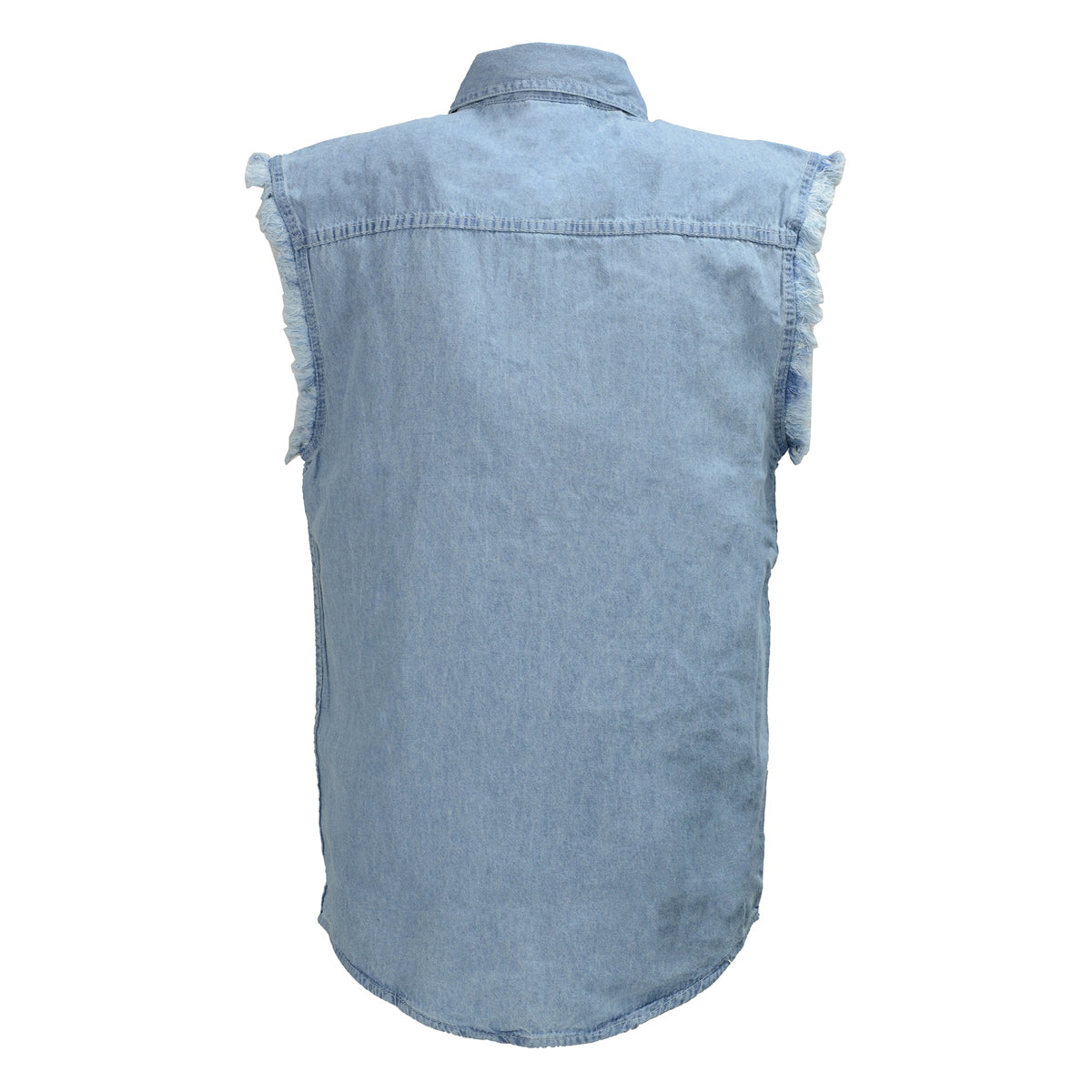 Men’s Blue Lightweight Sleeveless Denim Shirt