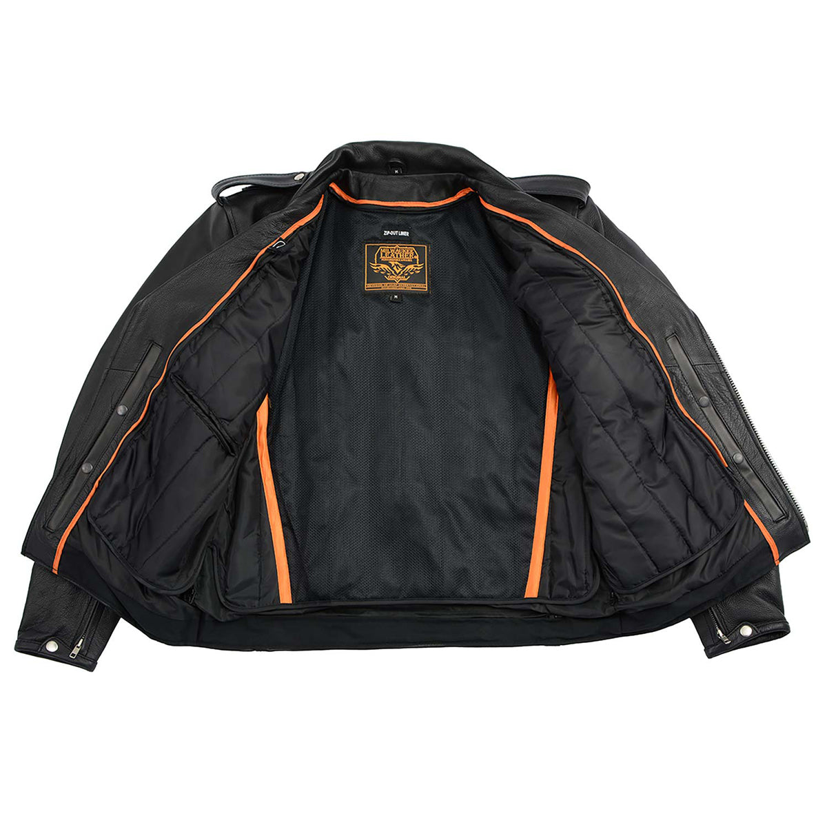 Men's Leather Black Classic Side Lace Police Style Jacket