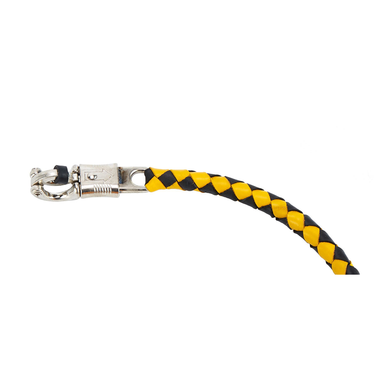 Black And Yellow Fringed Get Back Whip With White Pool Ball