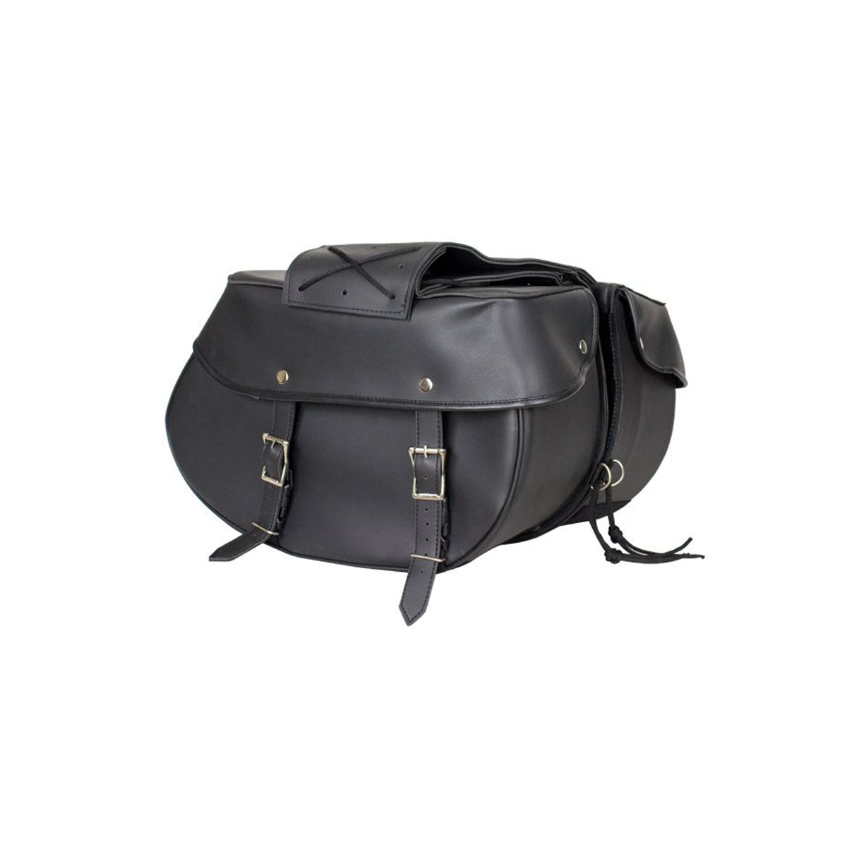 Real leather store motorcycle saddlebags