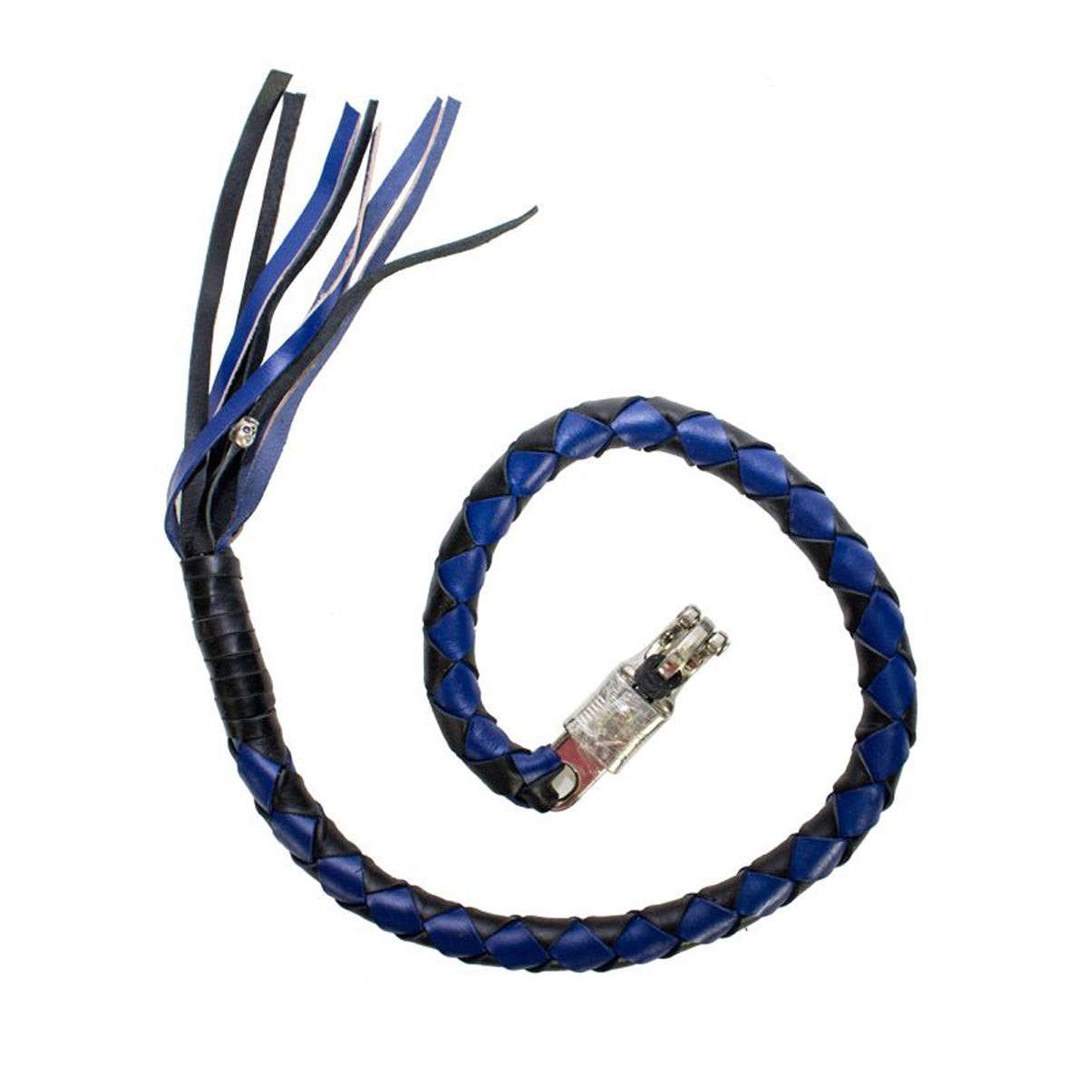 42" X 3" Hand-braided Get Back Whip - Black/Blue
