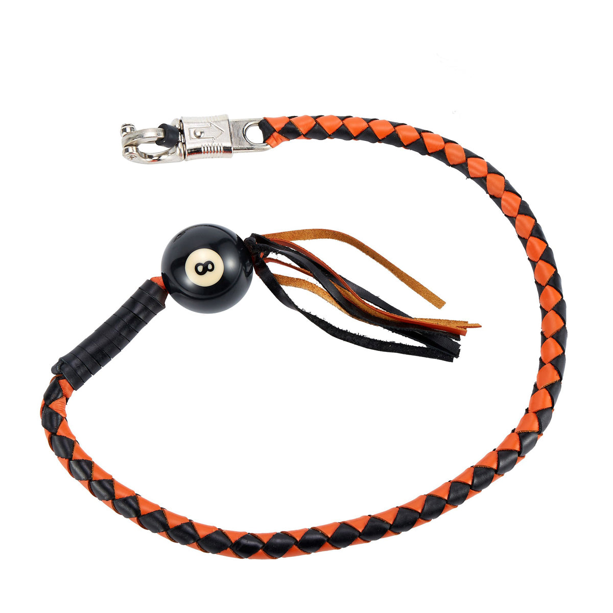 Black And Orange Fringed Pool Black Ball8 Get Back Whip