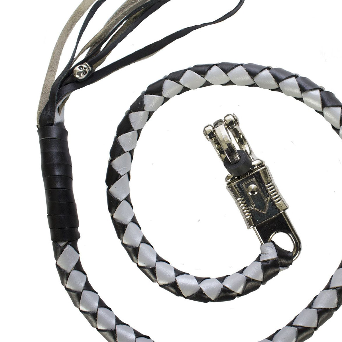 Black and Silver Hand-Braided Leather Get Back Whi