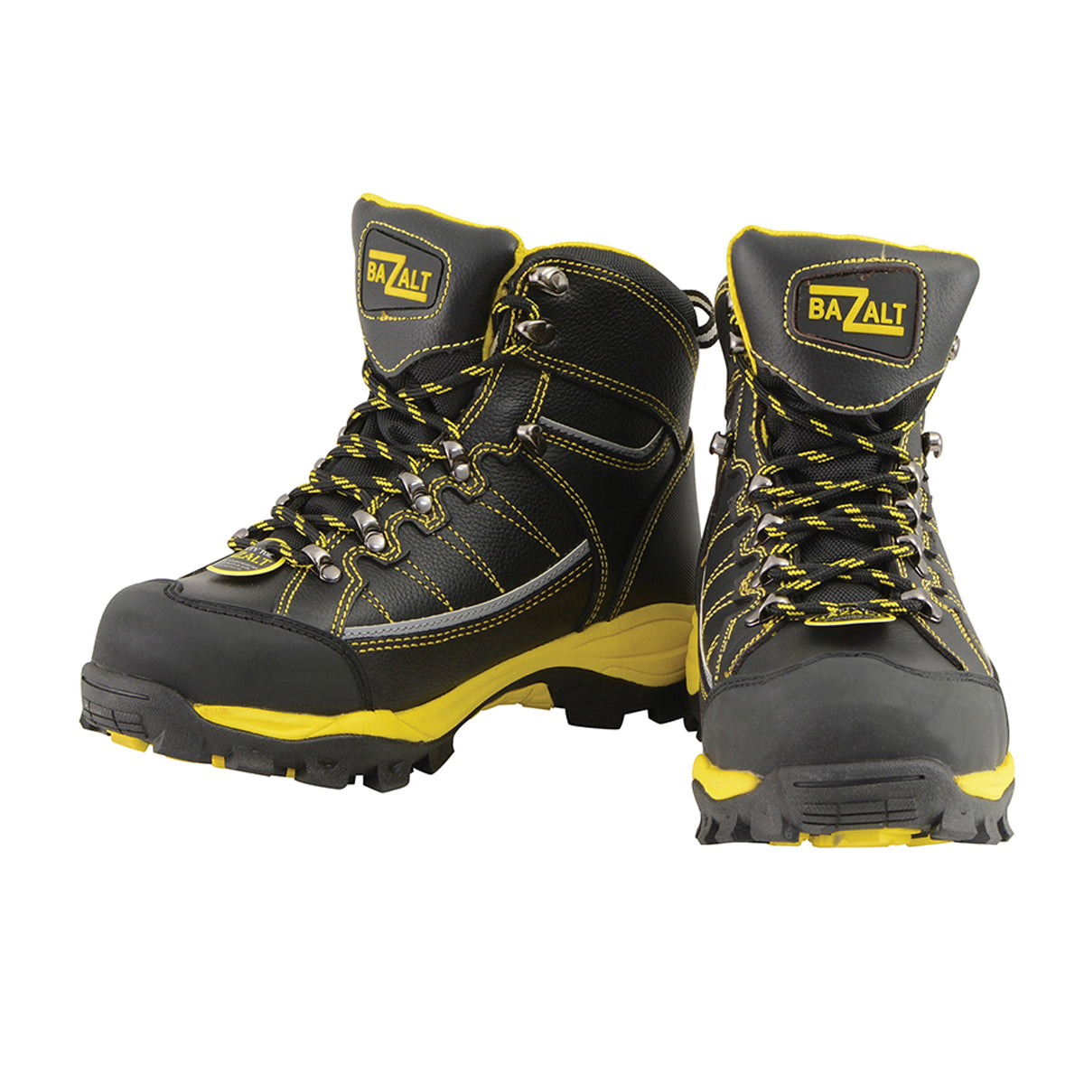 Men’s Black & Yellow Water & Frost Proof Leather Boots W/ Composite Toe