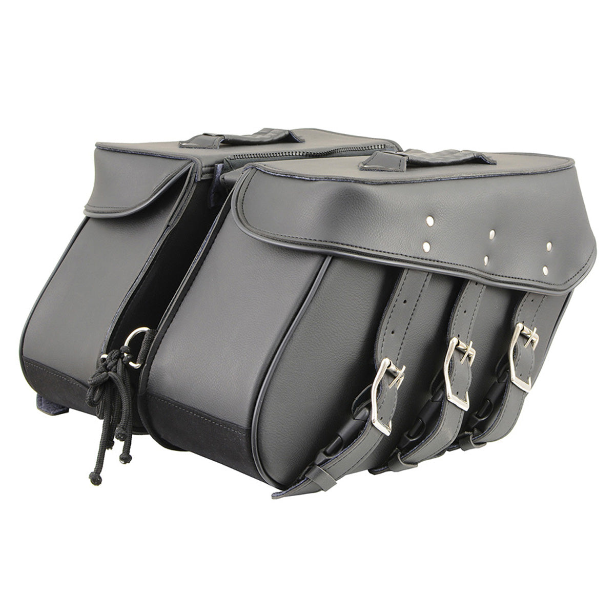 Black PVC Zip Off Medium Motorcycle Saddlebag