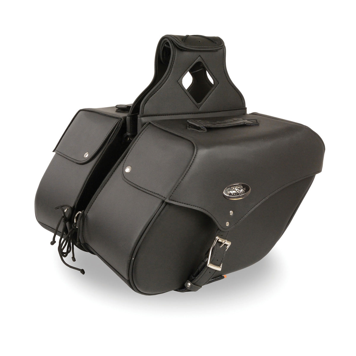 Large Zip-Off Single Strap PVC Throw Over Saddle Bag (16X11X6X22)