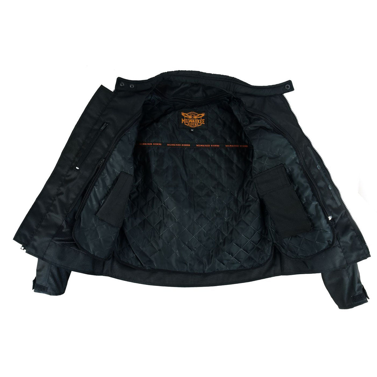 Milwaukee Riders Mens Black Mesh Racer Jacket with Gun Pockets