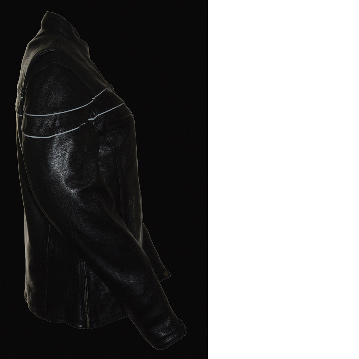 Ladies Black Sporty Scooter Crossover Leather Jacket