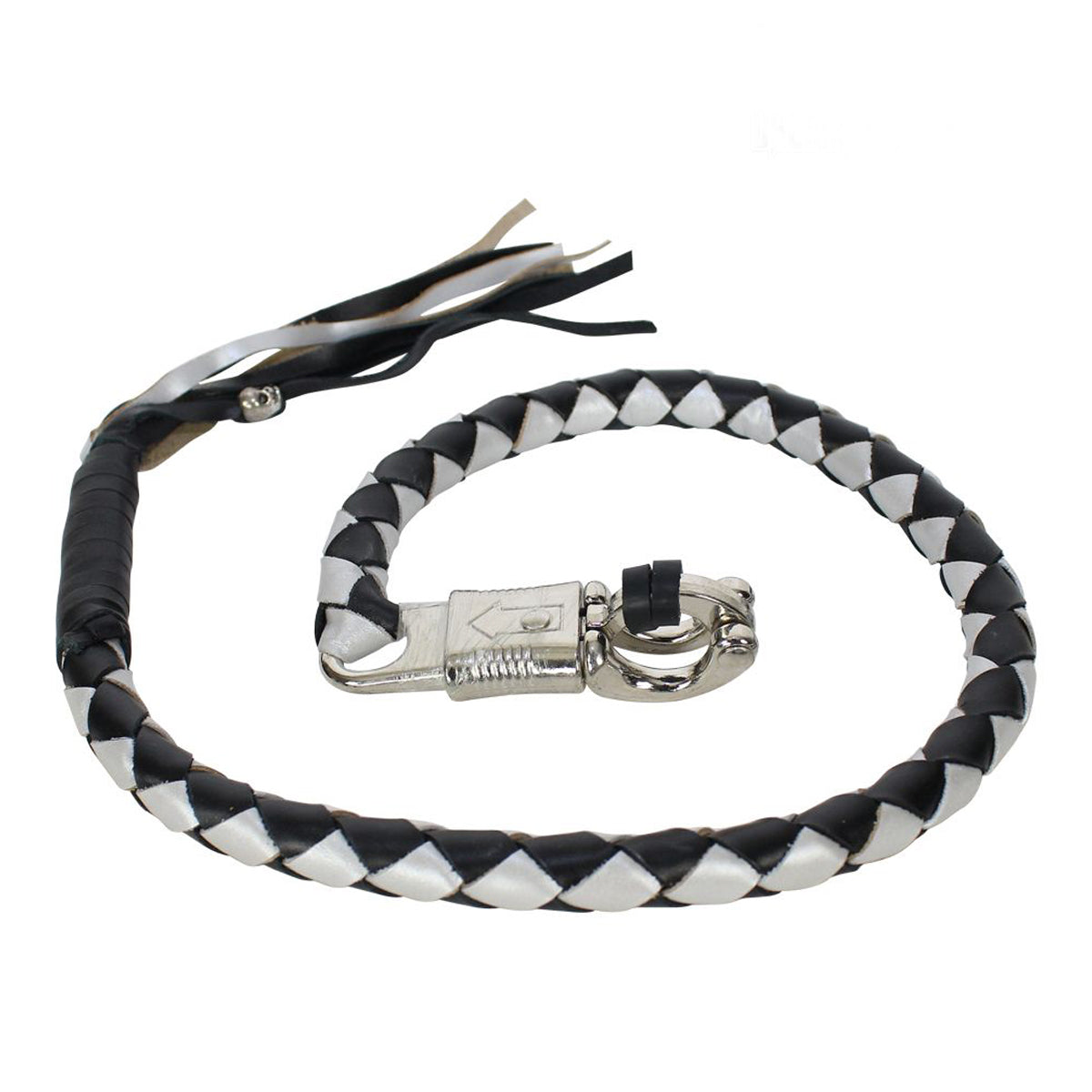 36" Black And Silver Get Back Whip