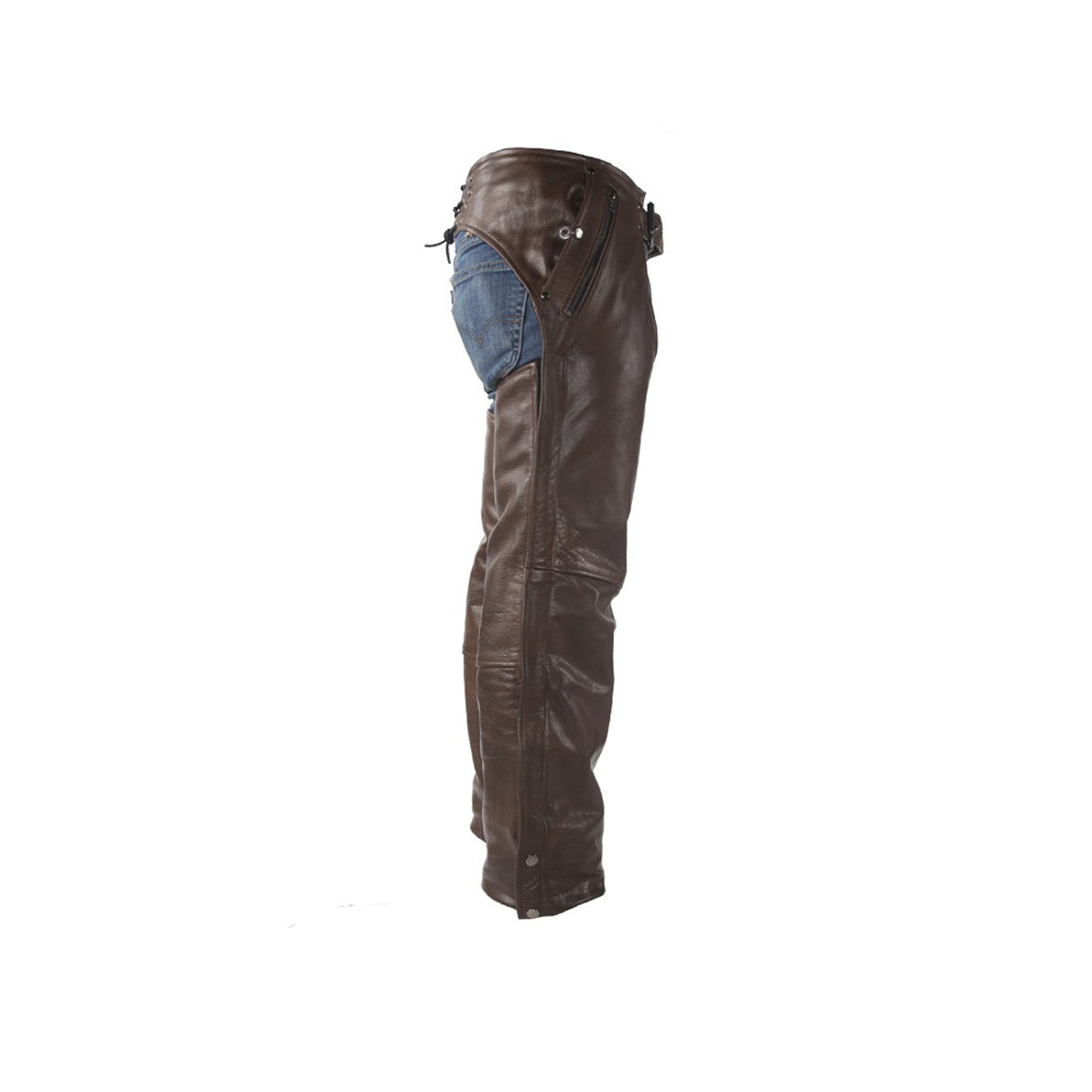 Brown Leather Chaps With Removable Liner