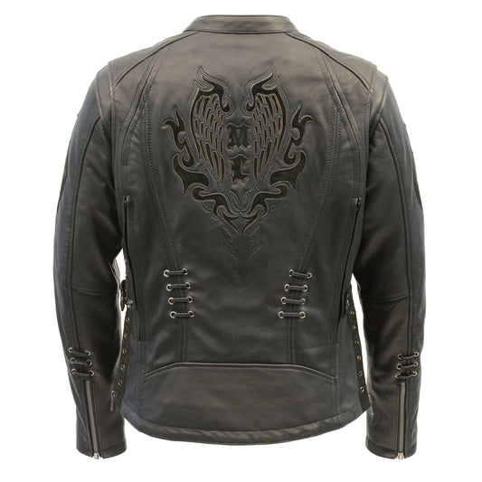 Ladies Lightweight Scuba Racer Jacket W/ Lace & Grommet Details
